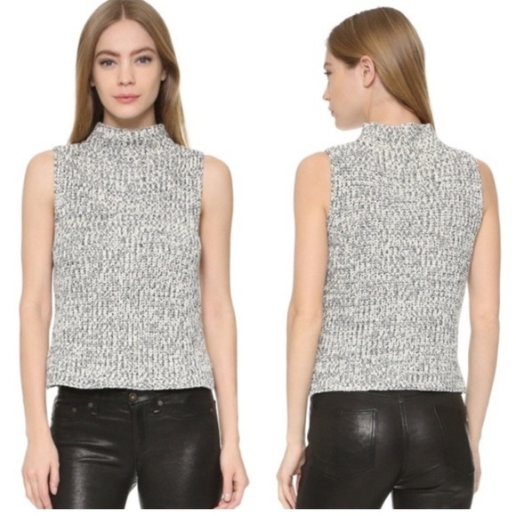 Madewell Chunky Knit Veranda Sleeveless Mock Neck Sweater- Size XXS - Picture 3 of 11